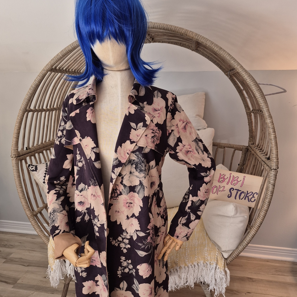 Solitaire Navy and Pink Floral Women's Robe